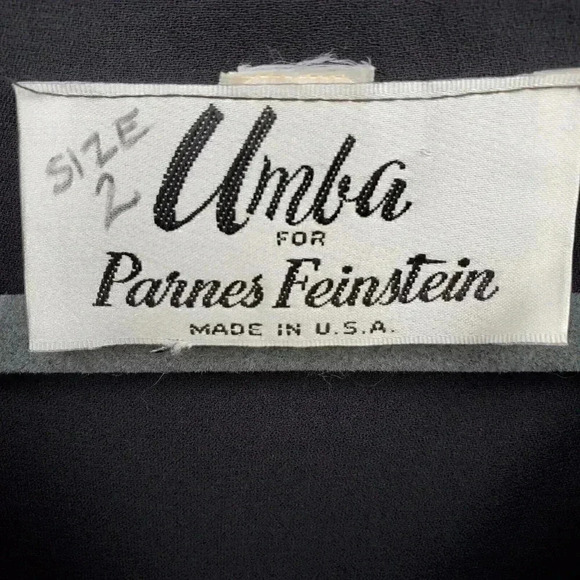 Vintage Umba for Parnes Feinstein Black Dress Women's Size 2 Made in USA - Picture 2 of 7